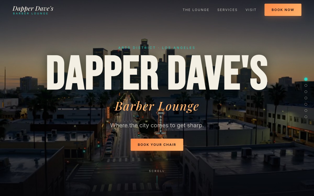 Barber website we built — Dapper Dave's Barber Lounge